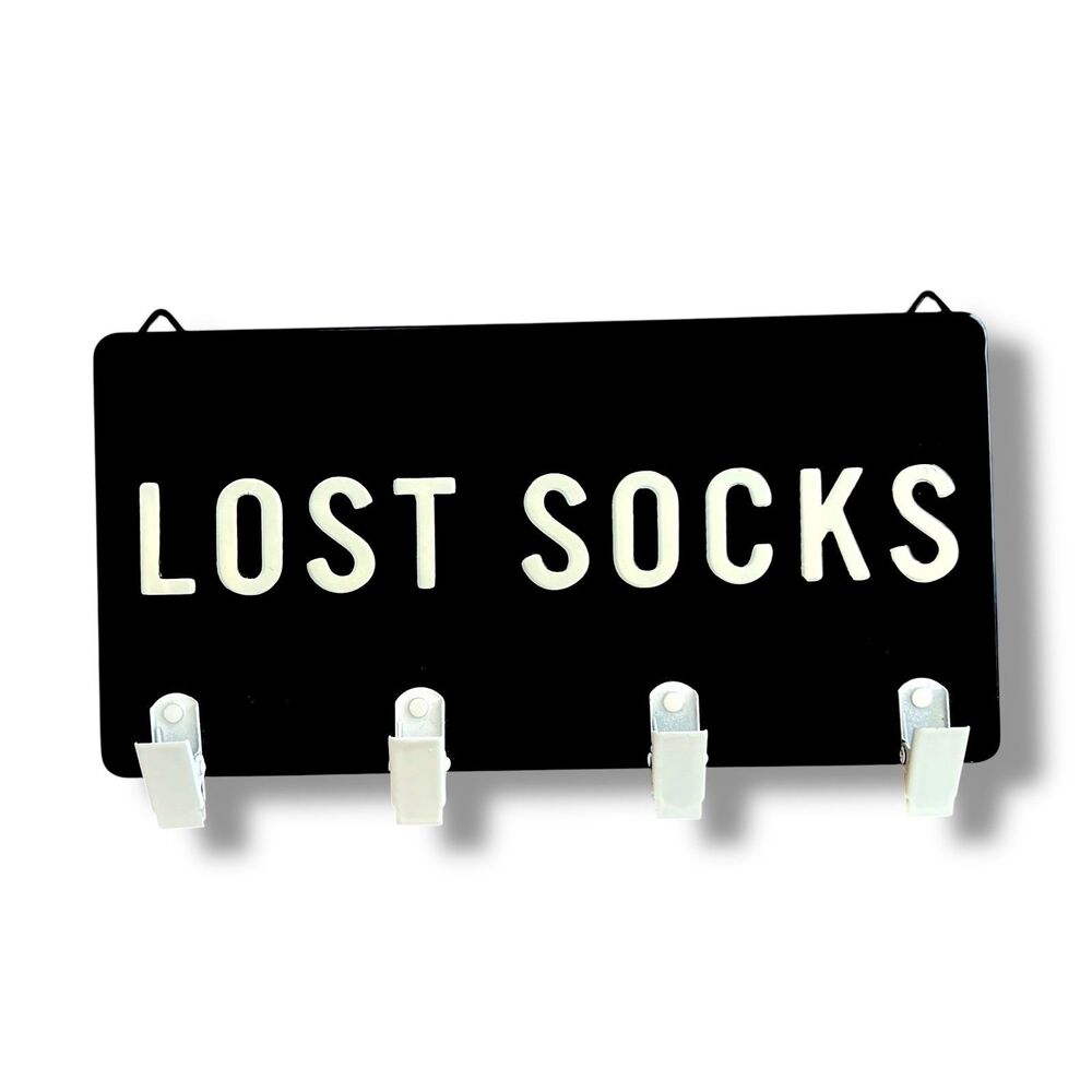 Lost Socks Metal Signs with Clips